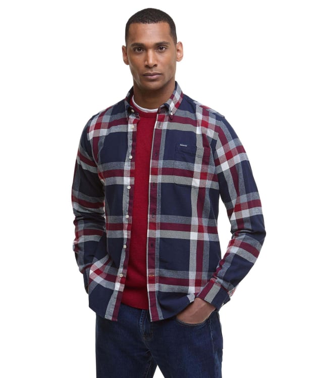 Men's Barbour Folley Tailored Shirt - Navy / Red