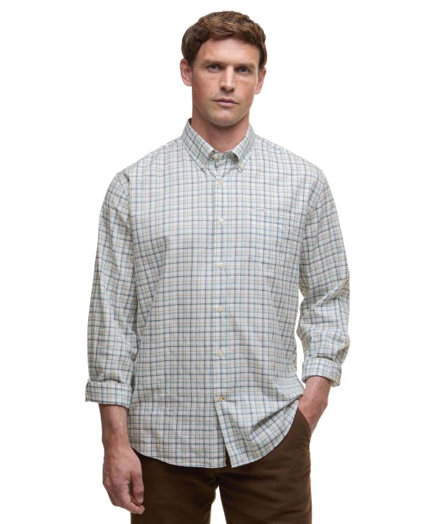 Men's Barbour Ashton Regular Tattersall Shirt - Mallard Green