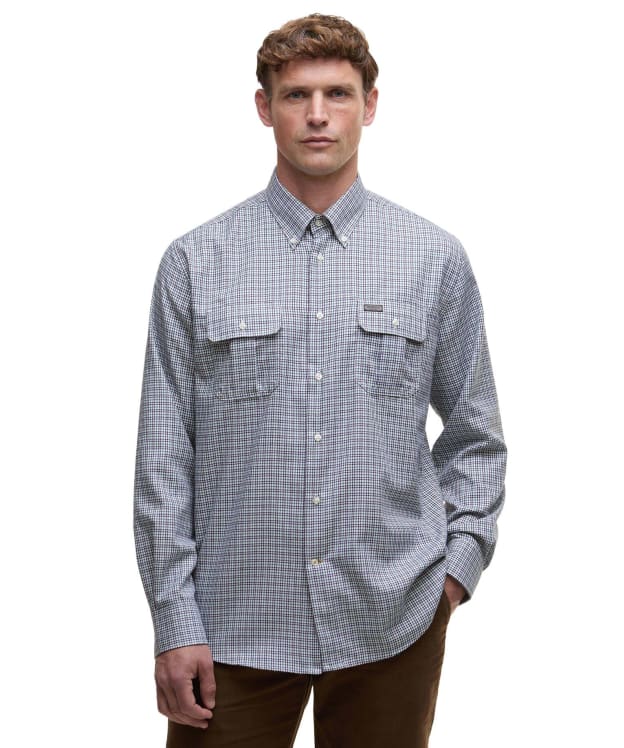 Men's Barbour Fenn Regular Thermo Weave Gingham Shirt - Mallard Green
