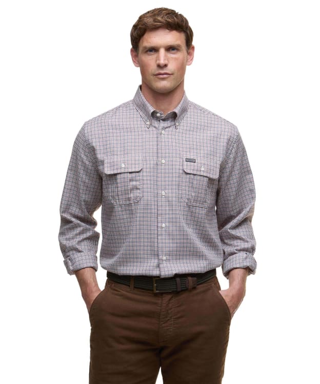 Men's Barbour Fenn Regular Thermo Weave Gingham Shirt - Fired Brick