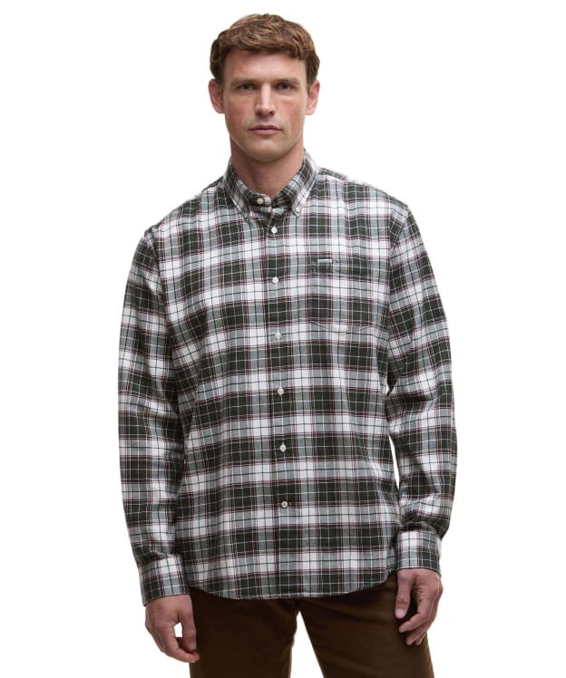 Men's Barbour Telfield Regular Checked Shirt - Olive