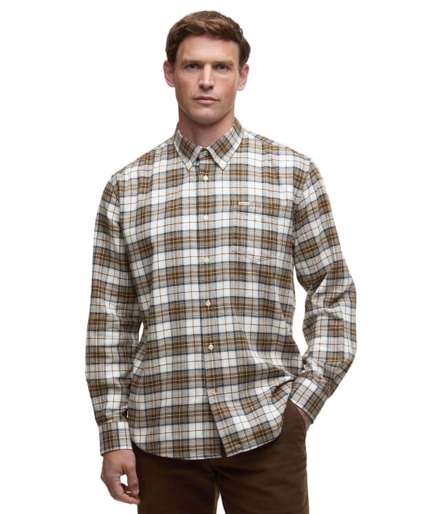 Men's Barbour Telfield Regular Checked Shirt - Stone