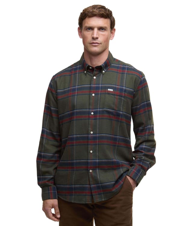Men's Barbour Dogwood Regular Checked Shirt - Olive