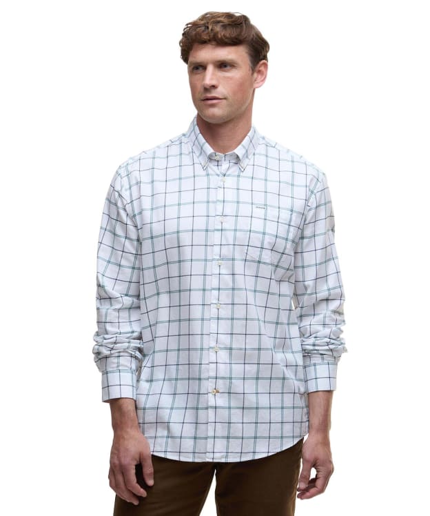 Men's Barbour Deepfell Regular Tattersal Shirt - Mallard Green