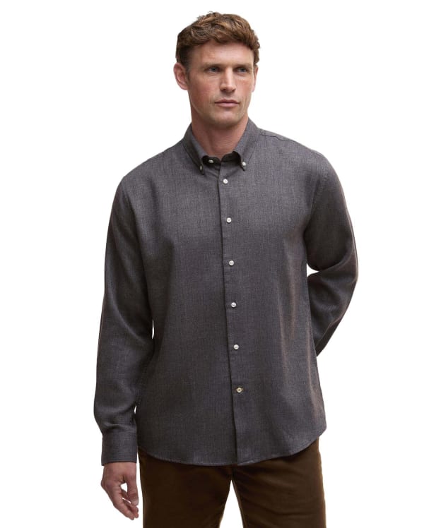 Men's Barbour Tamish Regular Herringbone Shirt - Grey Marl