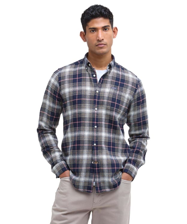 Men's Barbour Whernside Tailored Checked Shirt - Navy