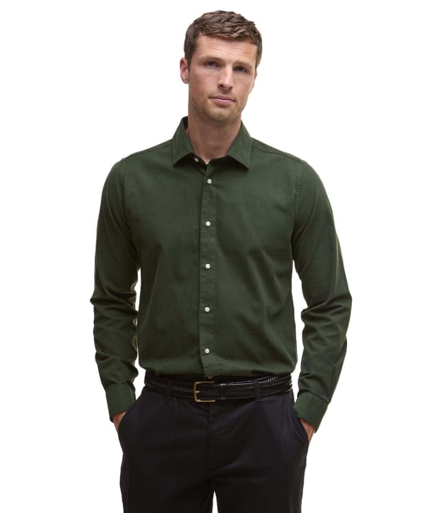 Men's Barbour Runnymede Tailored Micro Cord Shirt - Forest