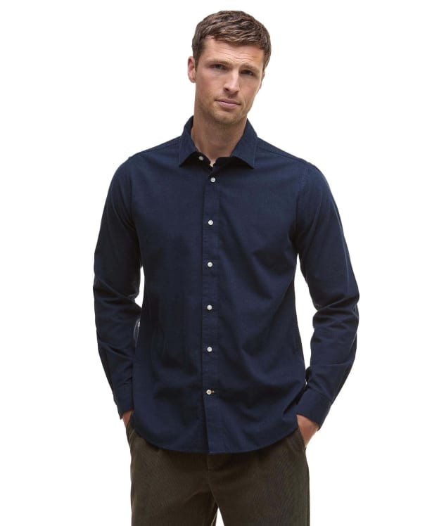 Men's Barbour Runnymede Tailored Micro Cord Shirt - Navy