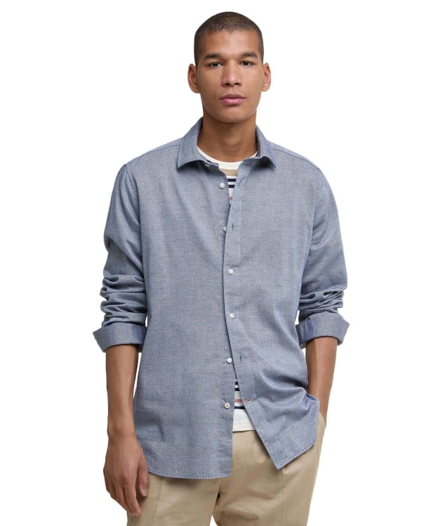 Men's Barbour Elmfield Jacquard Tailored Shirt - Navy