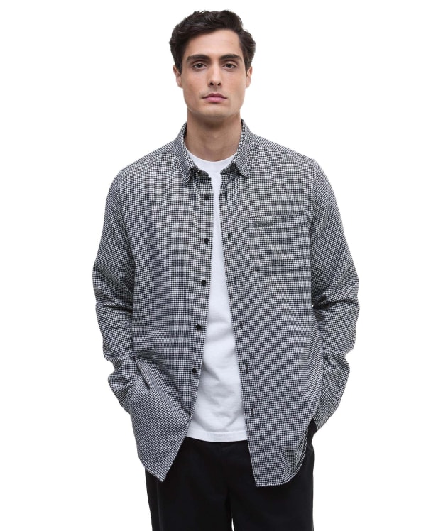 Men's Barbour International Watson Houndstooth Shirt - Black
