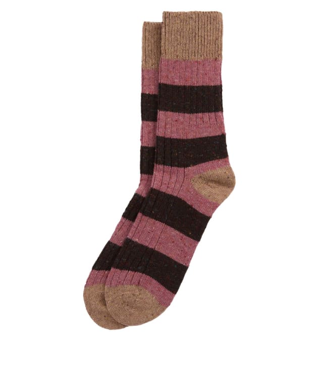 Men’s Barbour Houghton Stripe Socks - Earth Pink