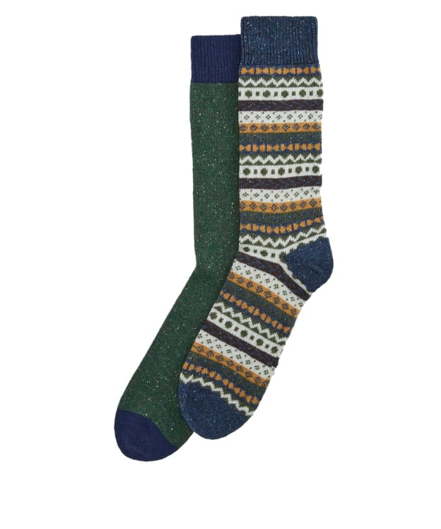 Men's Barbour Fair Isle Socks - 2 Pack - Classic Mix