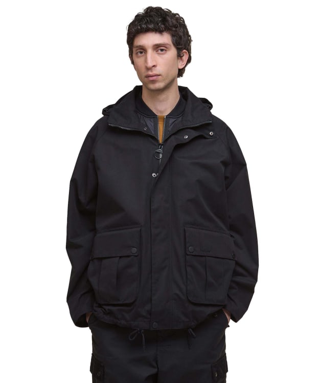 Men's Barbour Re-Engineered Hooded Wading Spey Showerproof Jacket - Black