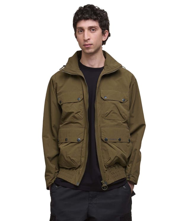 Men's Barbour Re-Engineered Hooded Showerproof Flight Bedale Jacket - Beech