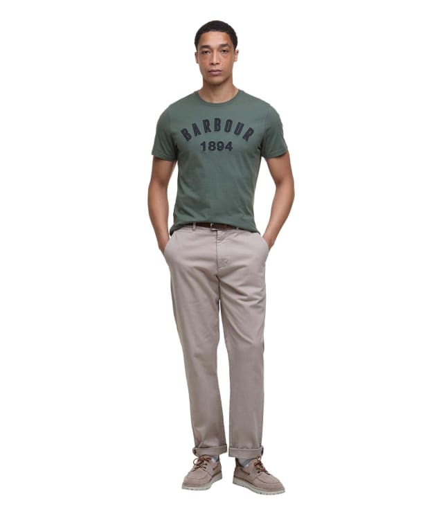 Men's Barbour Washed Stretch Twill Tailored Fit Trouser - Concrete