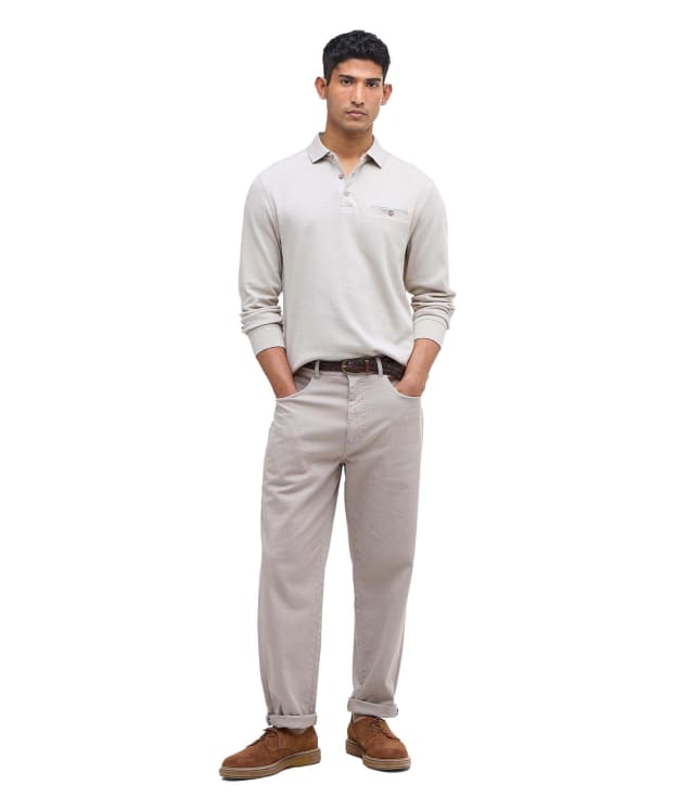 Men's Barbour Washed Stretch Twill Regular Fit Trouser - Concrete