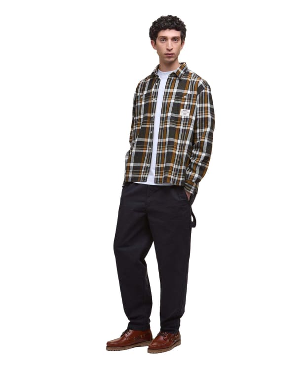Men's Barbour Harton Relaxed Slub Trouser - Dark Navy