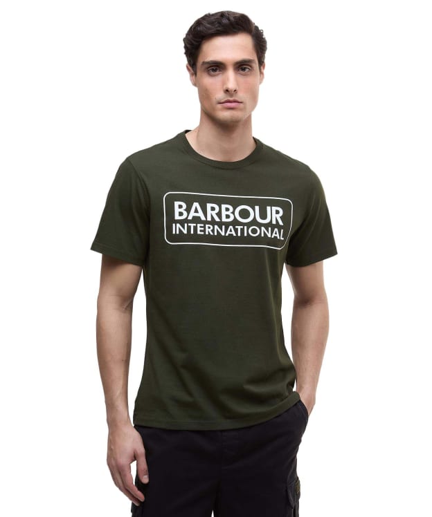 Men's Barbour International Essential Large Logo T-Shirt - Sage / White