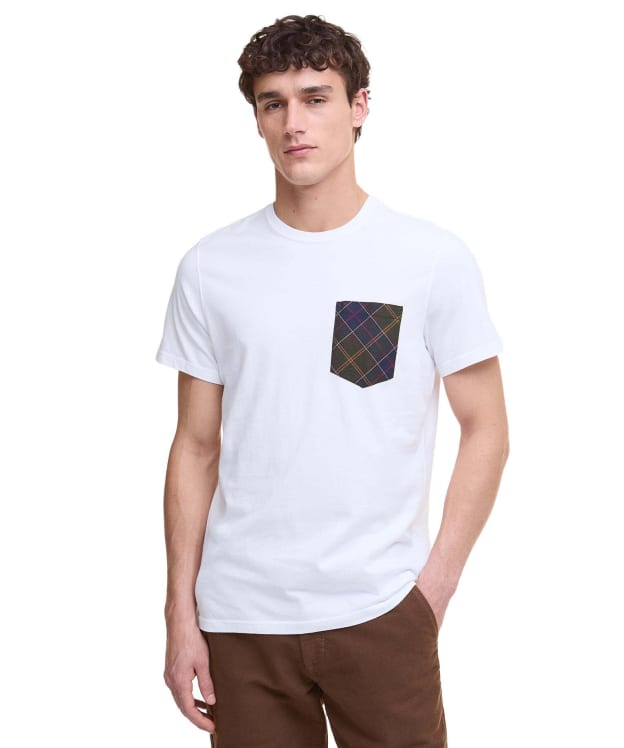 Men's Barbour Arnside Tartan Pocket T-Shirt - White