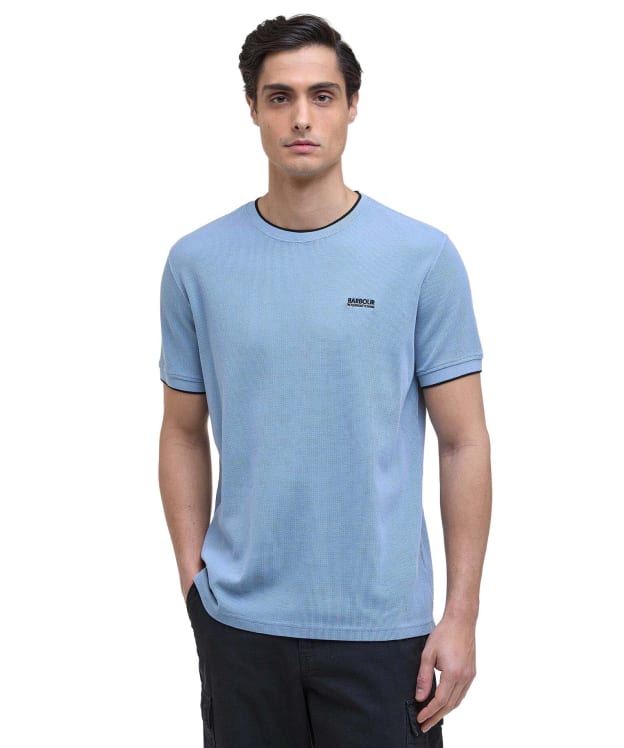 Men's Barbour International Seb Textured T-Shirt - Cool Blue