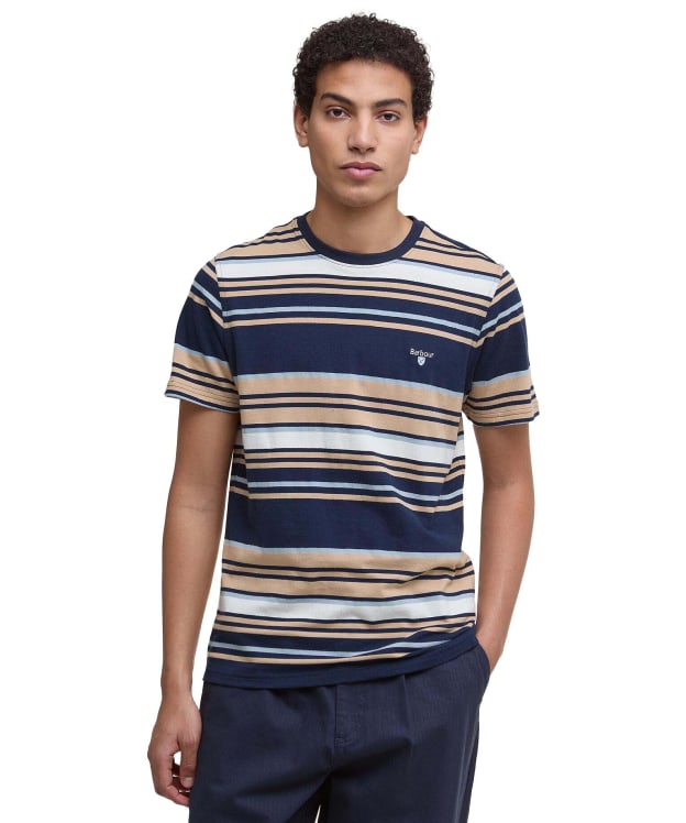 Men's Barbour Aickmen Tailored Striped T-Shirt - Navy