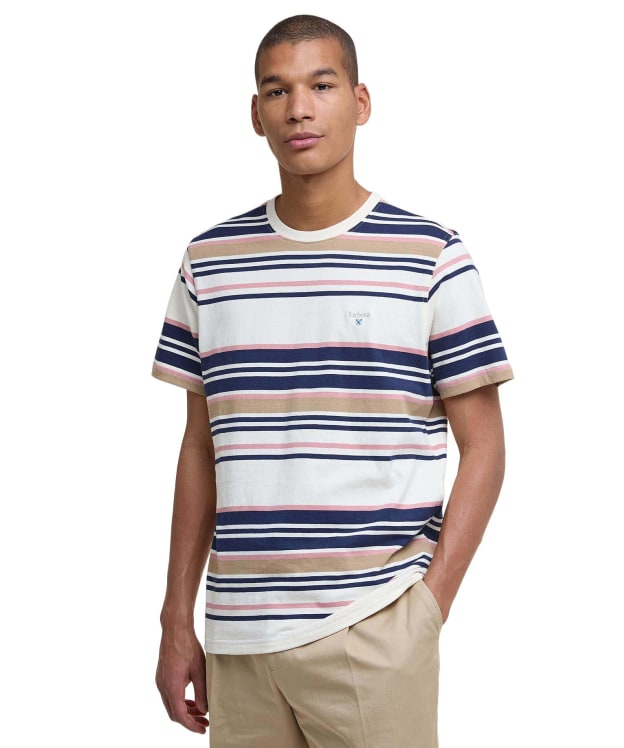 Men's Barbour Aickmen Tailored Striped T-Shirt - Whisper White