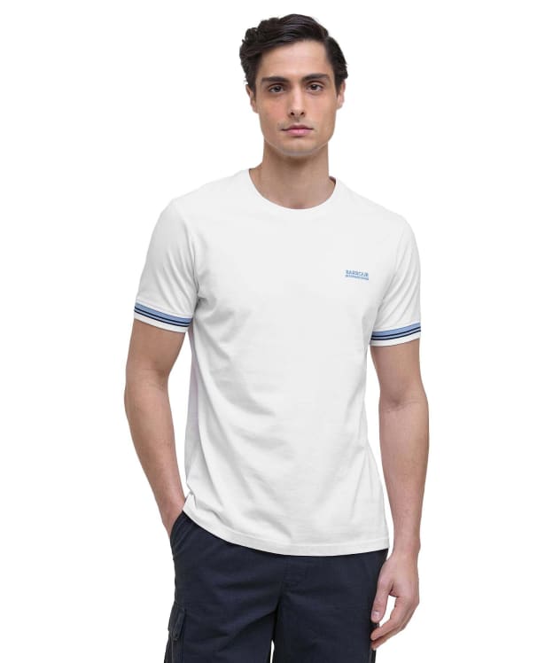 Men's Barbour International Bruce Tipped Cuff T-Shirt - White