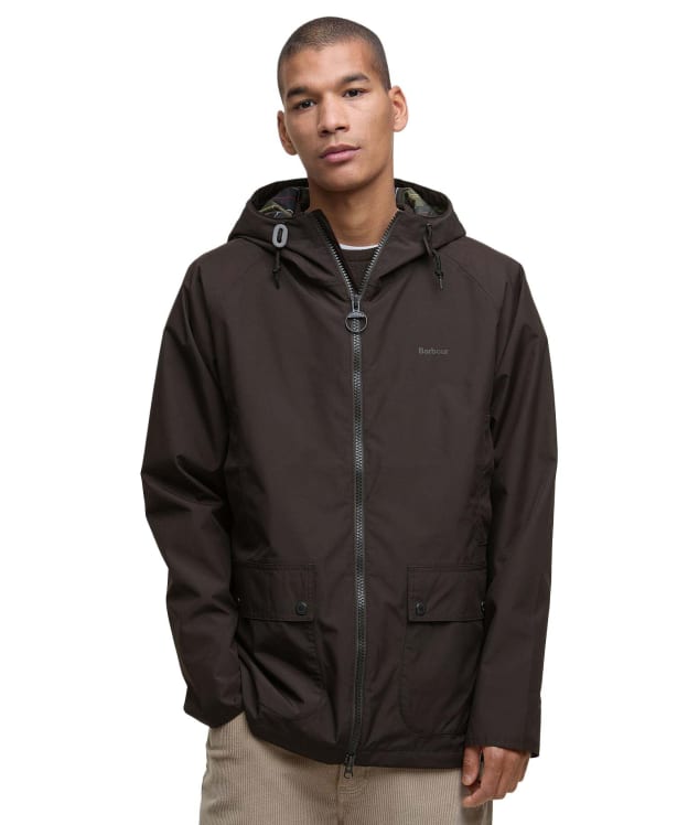 Men's Barbour Hooded Domus Waterproof Jacket - Black Oak