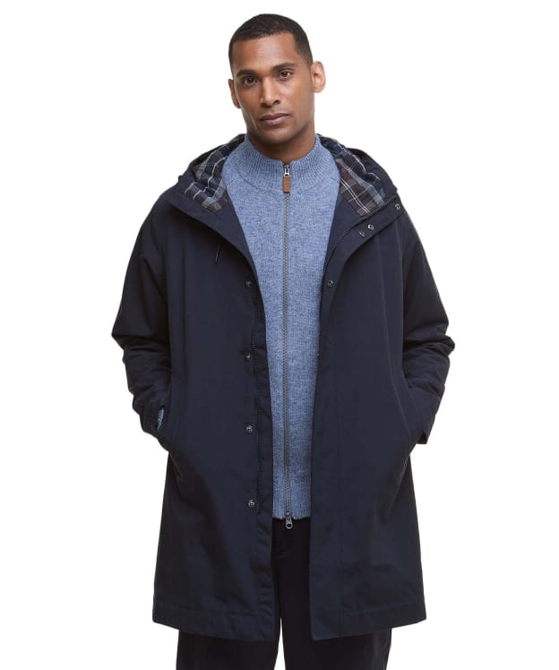 Men's Barbour Hooded Lorden Waterproof Mac - Navy