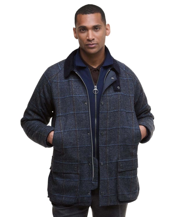 Men's Barbour Bedale Check Wool Jacket - Blue