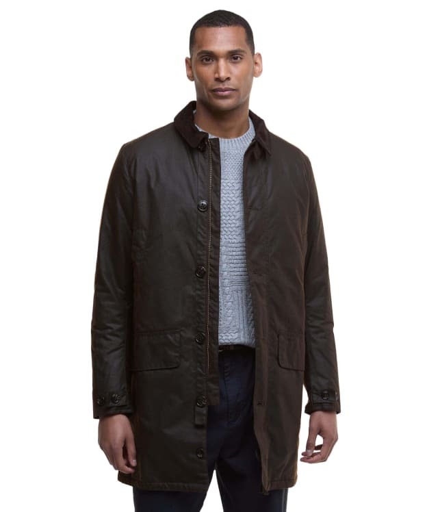 Men’s Barbour Waxed Mac - Dark Brown / Midnight