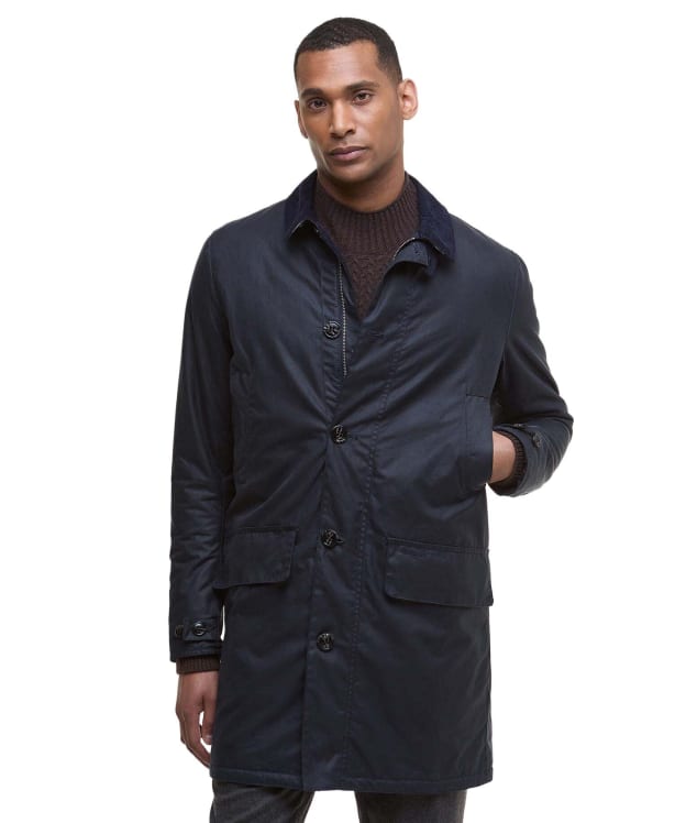Men’s Barbour Waxed Mac - Navy / Midnight Oak