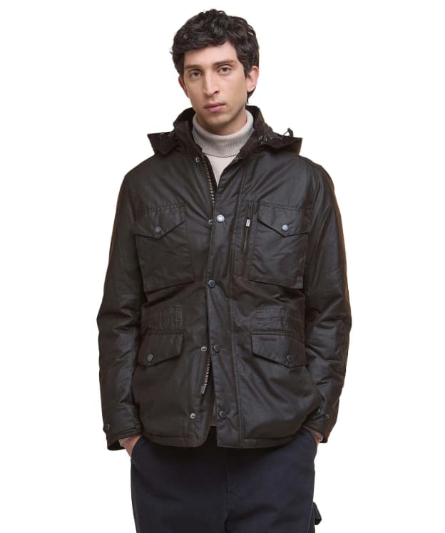 Men's Barbour Winter Sapper Waxed Jacket - Dark Brown / Midnight