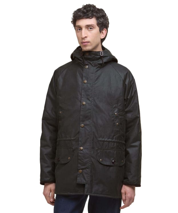 Men's Barbour Reel Waxed Parka - Sage