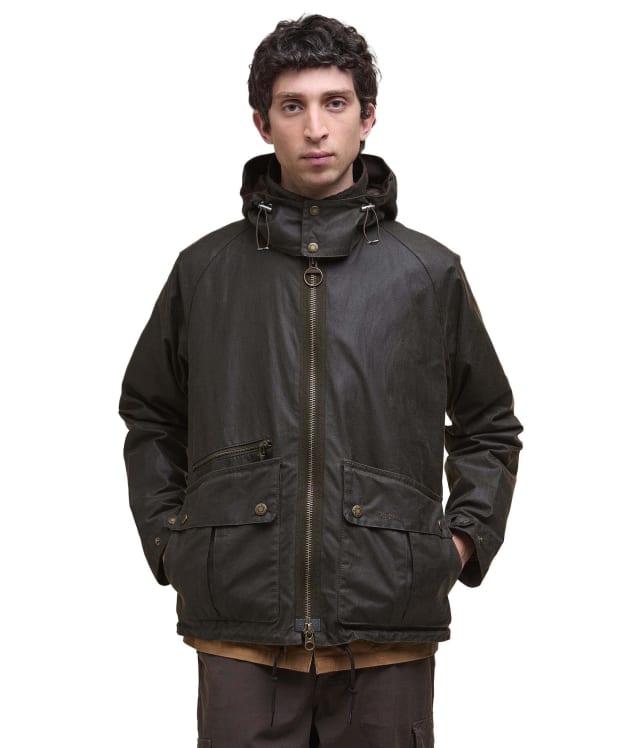 Men's Barbour Re-Engineered Bardon Spey Waxed Jacket - Olive