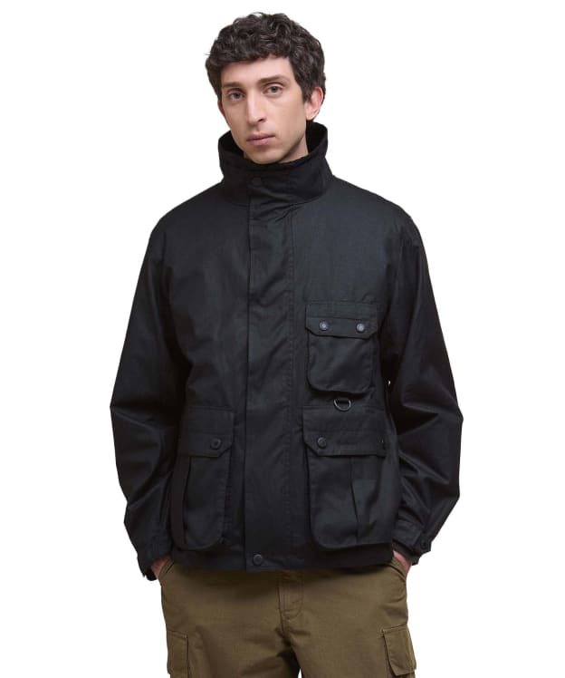 Men's Barbour Re-Engineered Utility Bedale Waxed Jacket - Black
