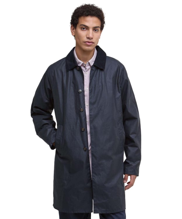 Men's Barbour Lorden Waxed Mac - Navy