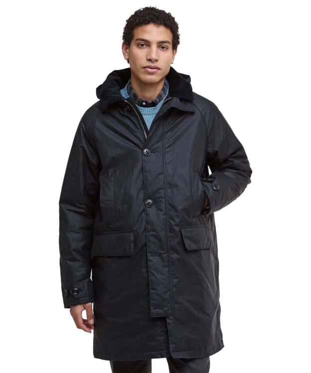 Men's Barbour Beaudale Wax Trench Coat - Navy