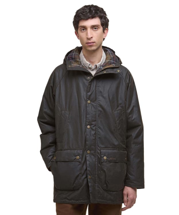 Men's Barbour Bedale Waxed Parka - Olive