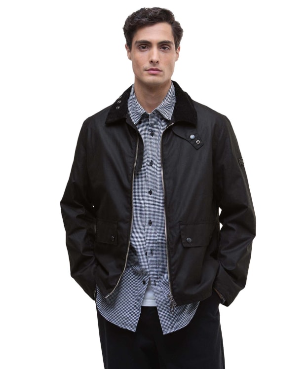 Men's Barbour International Marker Waxed Jacket - Black