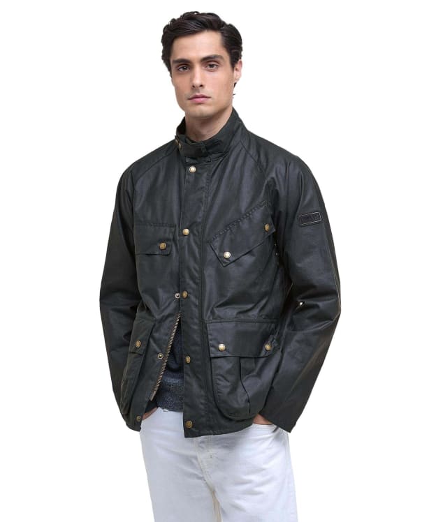 Men's Barbour International Bilston Waxed Jacket - Sage