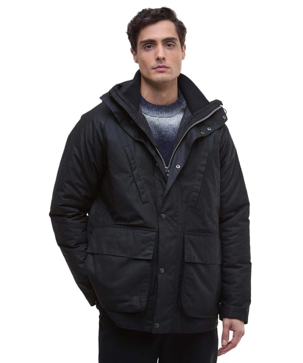 Men's Barbour International Oakdale Wax Jacket - Black