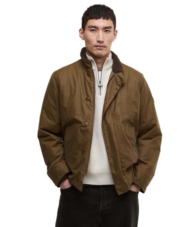 Men's Barbour International Mayburn Waxed Jacket - Sand
