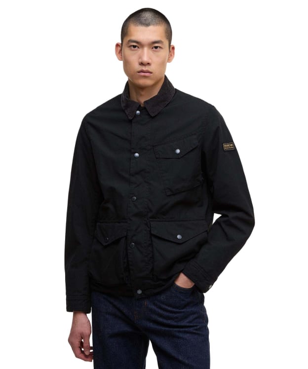 Men's Barbour International Drifter Washed Waxed Jacket - Black