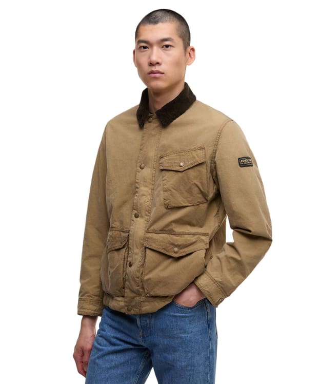 Men's Barbour International Drifter Washed Waxed Jacket - Sand