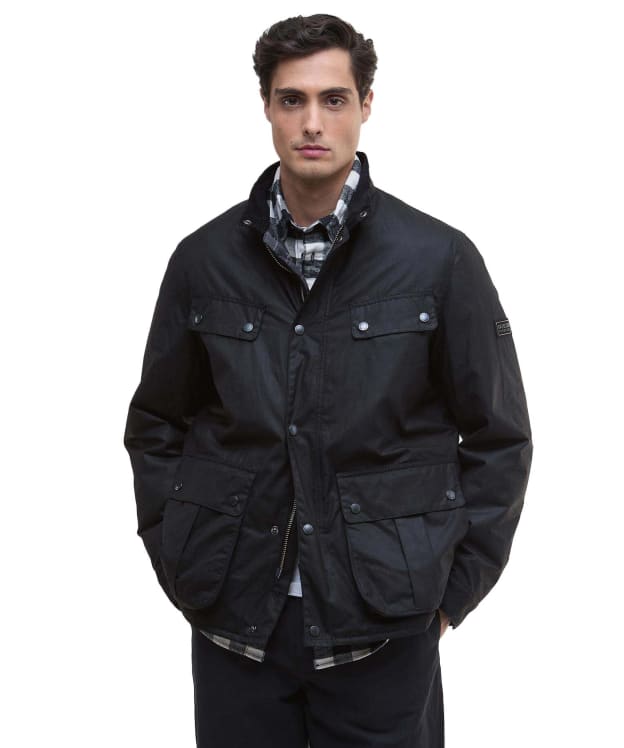 Men's Barbour International Dukeley Waxed Jacket - Black