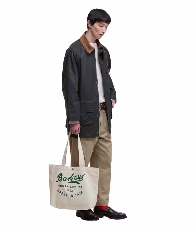 Barbour Script Tote Bag - Natural