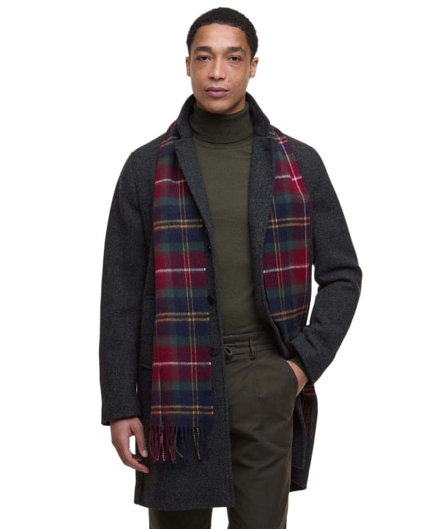 Barbour Tartan Cashmere Wool Mix Scarf - Winterberry Tartan