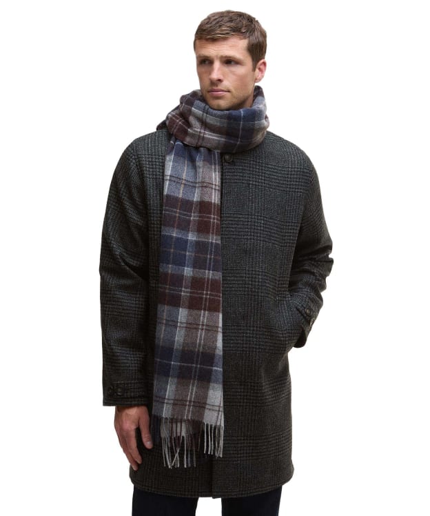 Barbour Brack Patchwork Tartan Scarf - Midnight Oak Tartan