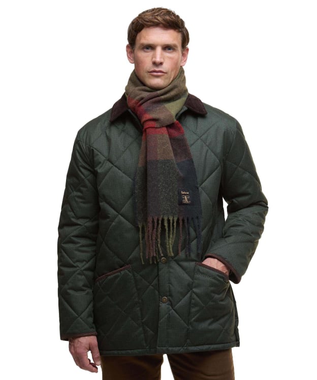 Barbour Westerdale Scarf - Olive / Fired Brick